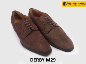 Giày da derby da lộn nam kiểu Wingtips M29 003