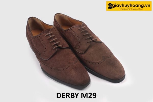 Giày da derby da lộn nam kiểu Wingtips M29 003
