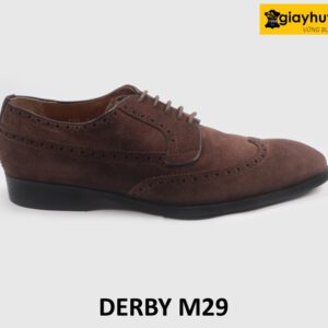 Giày da derby da lộn nam kiểu Wingtips M29 001