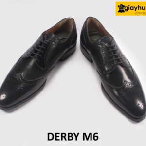 Giày da derby nam da bê thảo mộc Wingtips M6 004