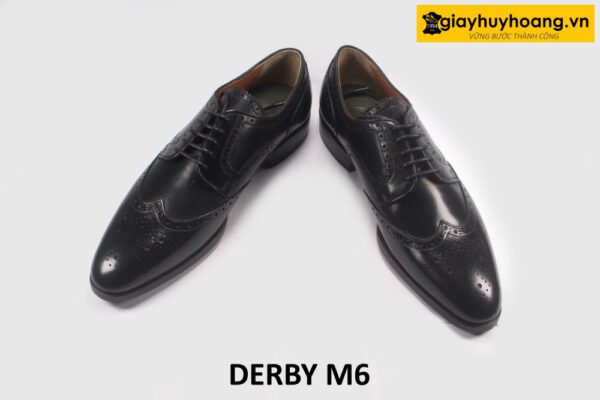 Giày da derby nam da bê thảo mộc Wingtips M6 004
