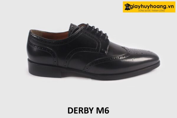 Giày da derby nam da bê thảo mộc Wingtips M6 001