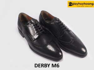Giày da derby nam da bê thảo mộc Wingtips M6 003