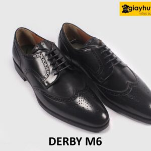 Giày da derby nam da bê thảo mộc Wingtips M6 003