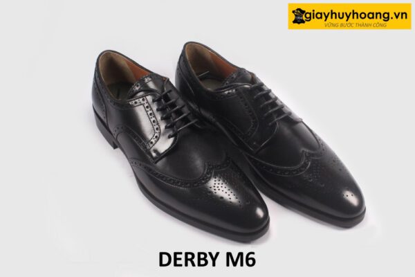 Giày da derby nam da bê thảo mộc Wingtips M6 003