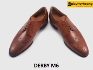 Giày tây derby nam đục lỗ cánh chim Wingtips M6 004