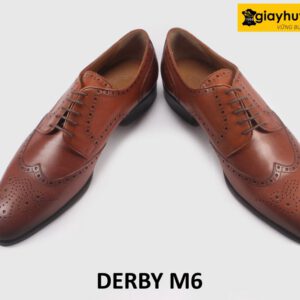 Giày tây derby nam đục lỗ cánh chim Wingtips M6 004