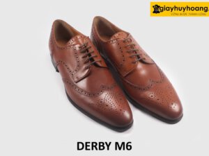 Giày tây derby nam đục lỗ cánh chim Wingtips M6 003