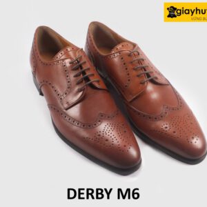 Giày tây derby nam đục lỗ cánh chim Wingtips M6 003