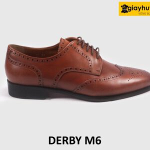Giày tây derby nam đục lỗ cánh chim Wingtips M6 001