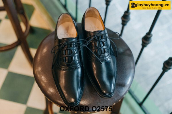 Giày da nam chính hãng buộc dây đẹp Oxford O2575 002