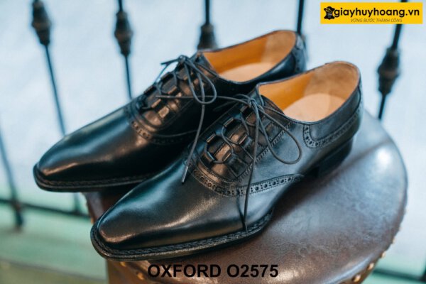 Giày da nam chính hãng buộc dây đẹp Oxford O2575 001