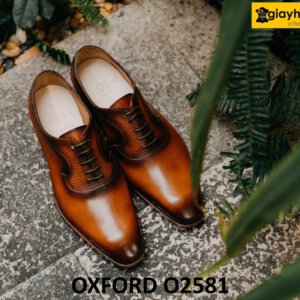Giày da công sở Oxford mũi trơn đẹp O2581 001