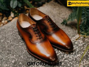 Giày da công sở Oxford mũi trơn đẹp O2581 004