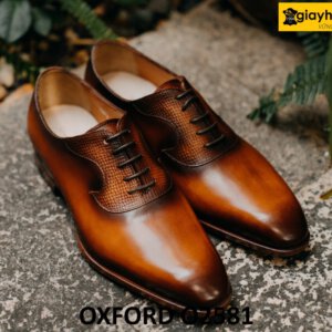 Giày da công sở Oxford mũi trơn đẹp O2581 004