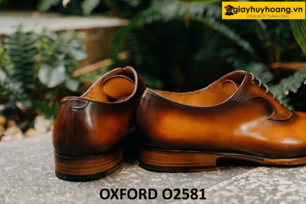 Giày da công sở Oxford mũi trơn đẹp O2581 002