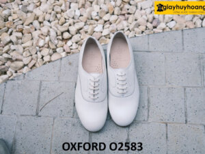 Giày tây da Oxford nam màu trắng cao cấp O2583 001
