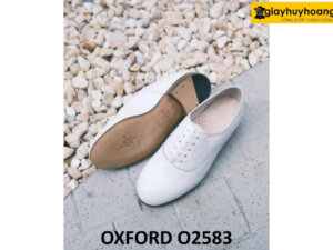 Giày tây da Oxford nam màu trắng cao cấp O2583 005