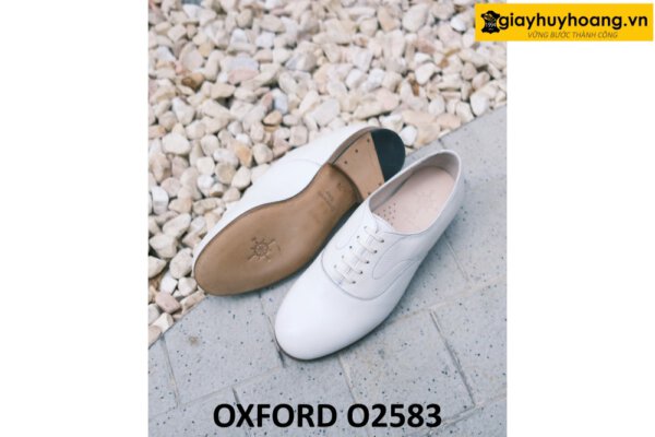 Giày tây da Oxford nam màu trắng cao cấp O2583 005