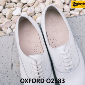 Giày tây da Oxford nam màu trắng cao cấp O2583 003
