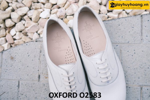 Giày tây da Oxford nam màu trắng cao cấp O2583 003