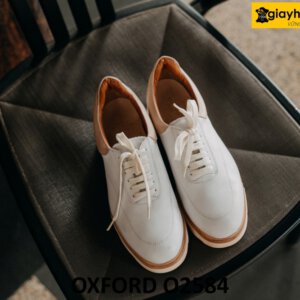 Giày tây da Oxford nam màu trắng đế bằng sneaker O2584 001