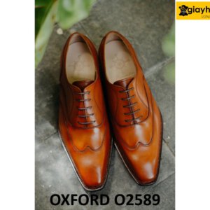 Giày tây Oxford nam mũi thon gọn nhọn O2589 001
