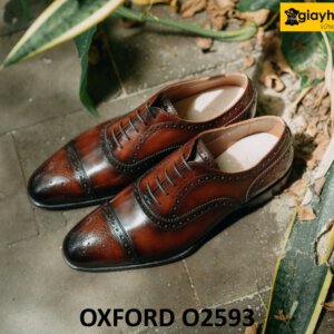Giày da Oxford nam cao cấp đế khâu cao cấp O2593 001