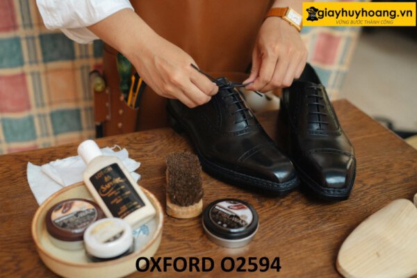 Giày tây Oxford nam da bê nhập ý italy mịn đẹp O2594 004