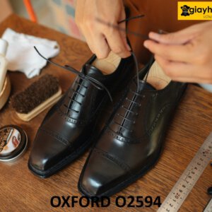 Giày tây Oxford nam da bê nhập ý italy mịn đẹp O2594 001