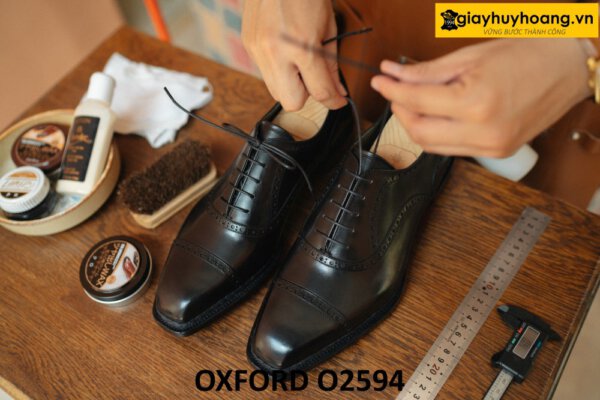 Giày tây Oxford nam da bê nhập ý italy mịn đẹp O2594 001