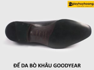 mẫu đế da bò khâu đế goodyear welted giày da nam cao cấp