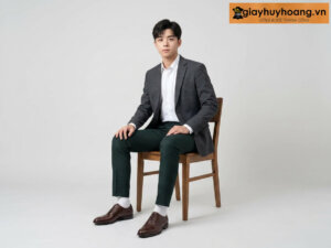 Mẫu mặc quần tây phối với giày da nam oxford tl1701 001