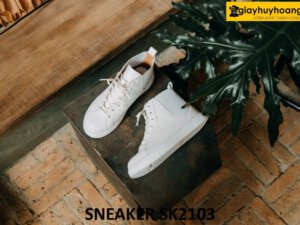 Giày da nam cổ cao phối đế cao su sneaker SK2103 001