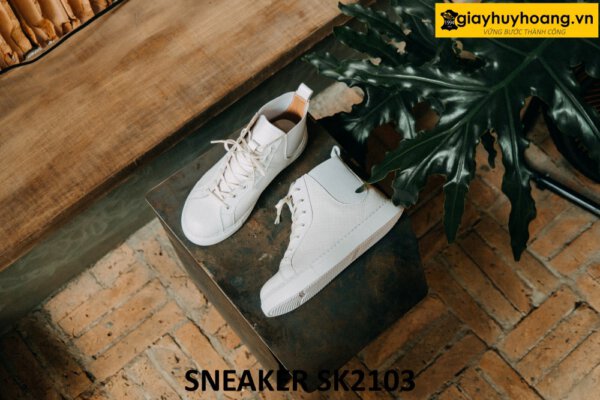 Giày da nam cổ cao phối đế cao su sneaker SK2103 001