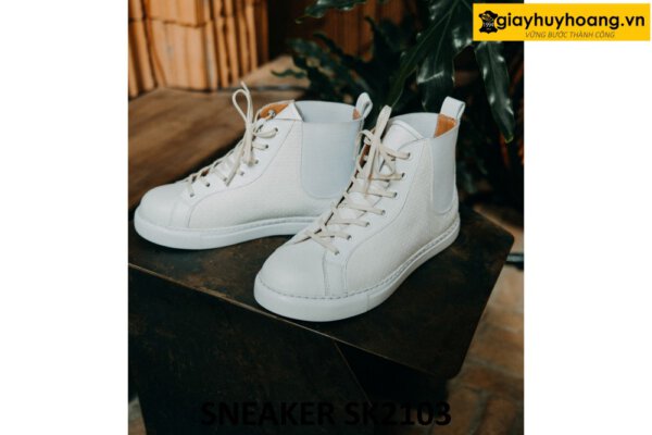 Giày da nam cổ cao phối đế cao su sneaker SK2103 004
