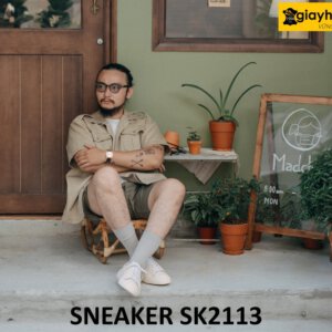 Giày da nam đế sneaker thể thao màu kem SK2113 004