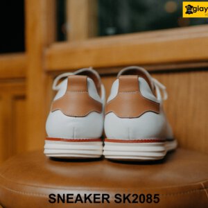 Giày da sneaker nam màu trắng đế bằng SK2085 003