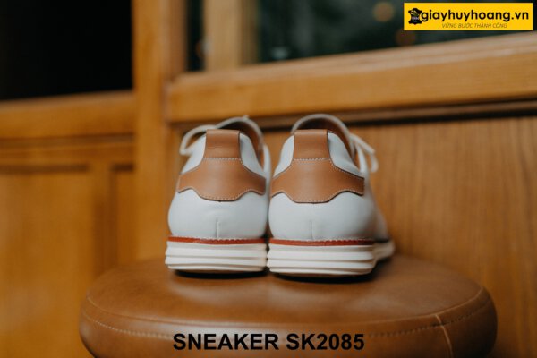 Giày da sneaker nam màu trắng đế bằng SK2085 003