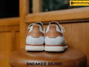 Giày da sneaker nam màu trắng đế bằng SK2085 003