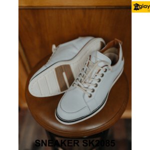 Giày da sneaker nam màu trắng đế bằng SK2085 002