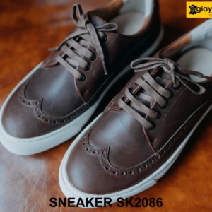 Giày sneaker nam da bê màu nâu cao cấp SK2086 001