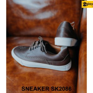 Giày sneaker nam da bê màu nâu cao cấp SK2086 003