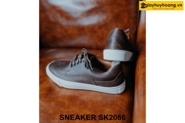 Giày sneaker nam da bê màu nâu cao cấp SK2086 003