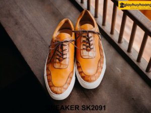 Giày da sneaker phối da cá sấu phong cách SK2091 004