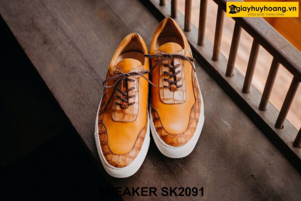 Giày da sneaker phối da cá sấu phong cách SK2091 004