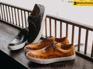 Giày da sneaker phối da cá sấu phong cách SK2091 001