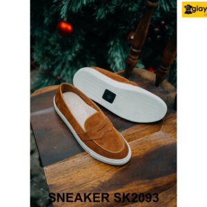 Giày lười nam sneaker da lộn màu vàng bò SK2093 004