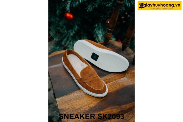 Giày lười nam sneaker da lộn màu vàng bò SK2093 004
