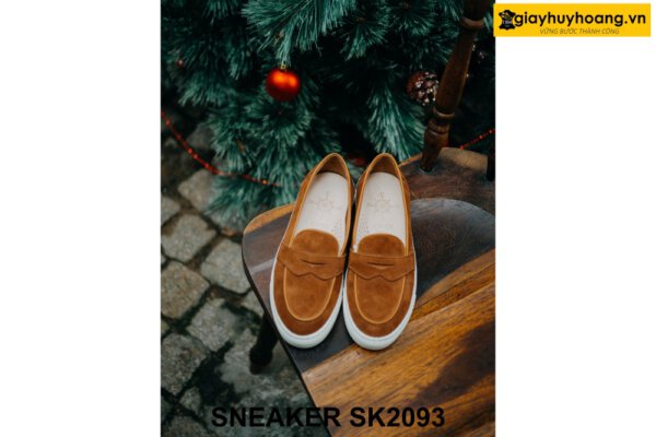 Giày lười nam sneaker da lộn màu vàng bò SK2093 002